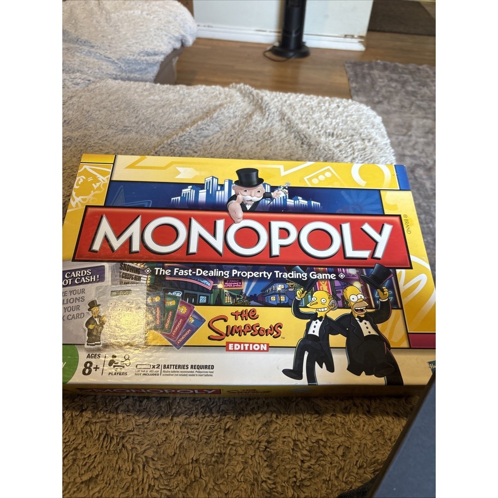Hasbro Monopoly Board Game The Simpsons Edition  Yellow Good Electronic Banking